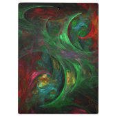 ジェネシスグリーン抽象芸術アート クリップボード (裏面)