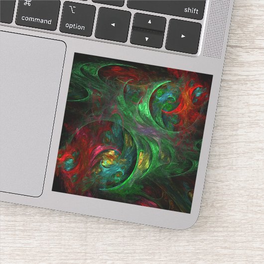ジェネシスグリーン抽象芸術アート シール (詳細)