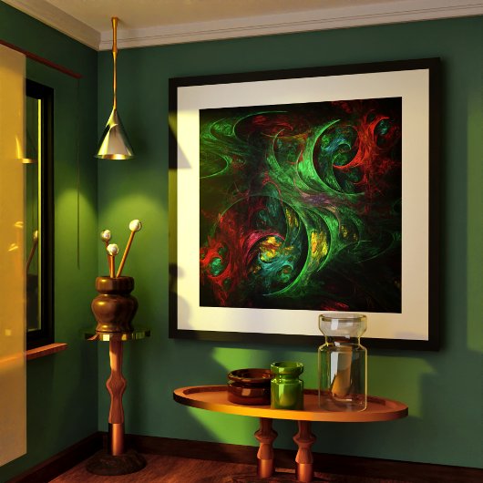 ジェネシスグリーン抽象芸術アート ポスター