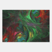 ジェネシスグリーン抽象芸術アート ラッピングペーパーシート (正面2)