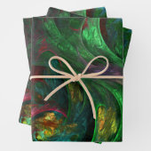 ジェネシスグリーン抽象芸術アート ラッピングペーパーシート (インサイチュ)