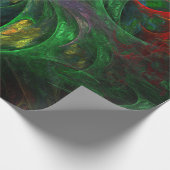ジェネシスグリーン抽象芸術アート ラッピングペーパー (角)