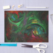 ジェネシスグリーン抽象芸術アート 薄葉紙 (クラフト)