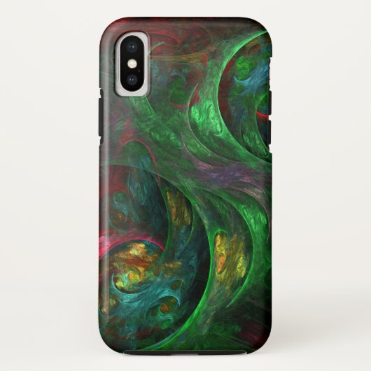 ジェネシスグリーン抽象芸術アート Case-Mate iPhoneケース (裏面)