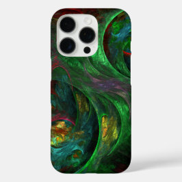 ジェネシスグリーン抽象芸術アート iPhone 16 PROケース