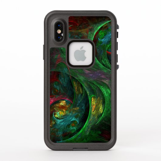 ジェネシスグリーン抽象芸術アート LifeProof iPhoneケース (裏面)