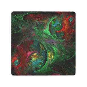 ジェネシスグリーン抽象芸術メタルウォールアート メタルプリント