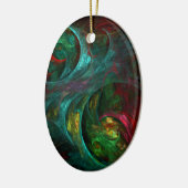 ジェネシスノヴァ抽象芸術アートオーバルオーナメント セラミックオーナメント (左)