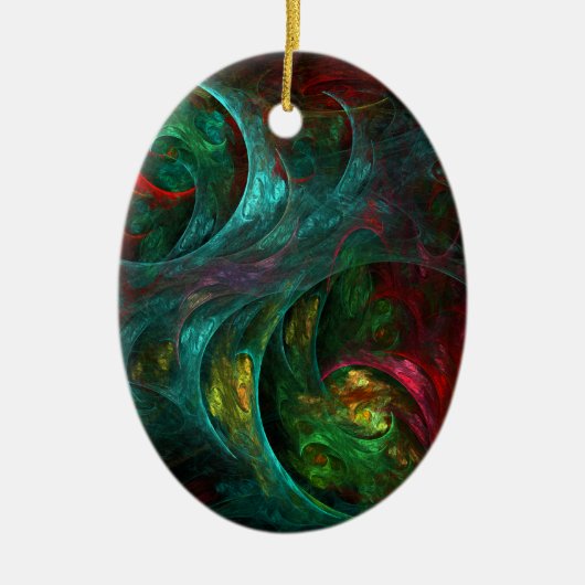 ジェネシスノヴァ抽象芸術アートオーバルオーナメント セラミックオーナメント (正面)
