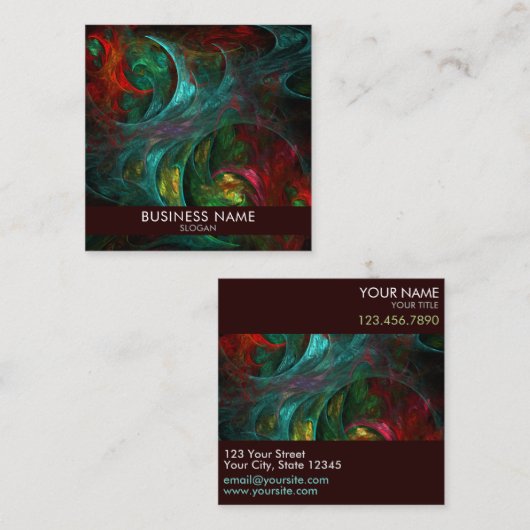 ジェネシスノヴァ抽象芸術アートプロフェッショナル スクエア名刺 (正面/裏面)
