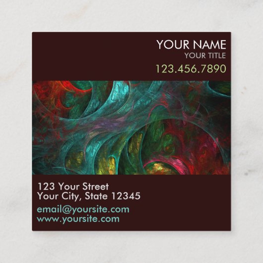 ジェネシスノヴァ抽象芸術アートプロフェッショナル スクエア名刺 (裏面)