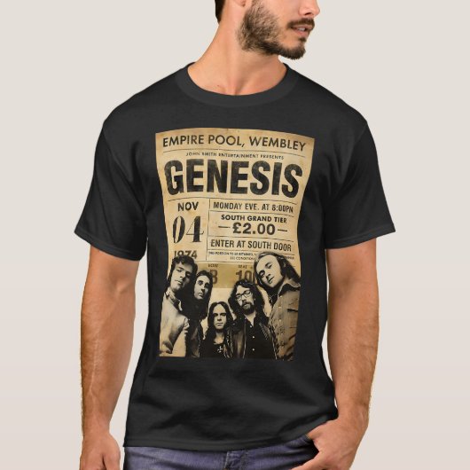 ジェネシスバンドのクラシックポスター Tシャツ (正面)