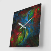 ジェネシスブルー抽象芸術アートスクエア スクエア壁時計 (傾斜)