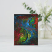 ジェネシスブルー抽象芸術アートポストカード ポストカード (スタンド正面)