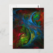 ジェネシスブルー抽象芸術アートポストカード ポストカード (正面/裏面)