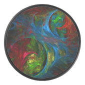 ジェネシスブルー抽象芸術アート アイスホッケーパック (正面)