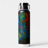 ジェネシスブルー抽象芸術アート ウォーターボトル (背面)