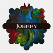 ジェネシスブルー抽象芸術アート オーナメントカード (裏面)