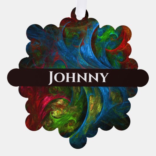 ジェネシスブルー抽象芸術アート オーナメントカード (正面)