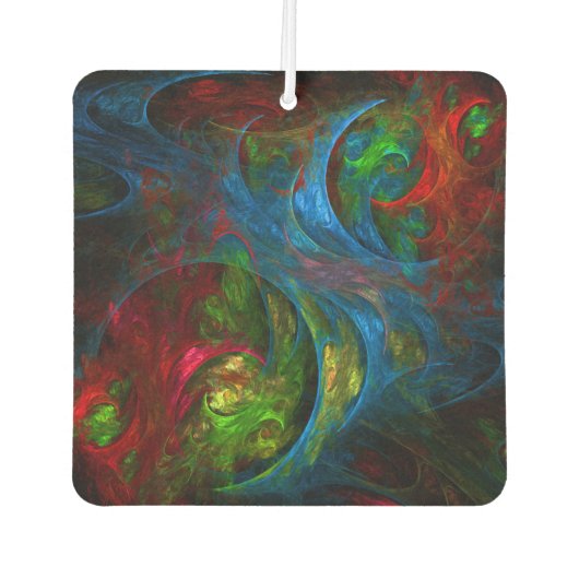 ジェネシスブルー抽象芸術アート カーエアーフレッシュナー (正面)