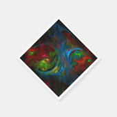 ジェネシスブルー抽象芸術アート スタンダードカクテルナプキン (角)