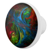 ジェネシスブルー抽象芸術アート セラミックノブ (右)