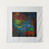 ジェネシスブルー抽象芸術アート タペストリー (正面(横))