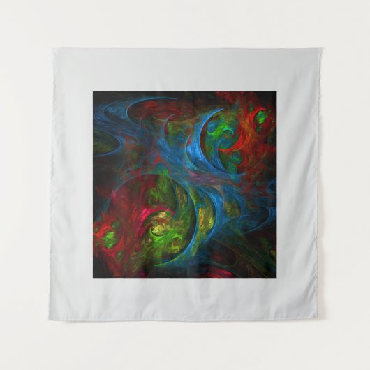 ジェネシスブルー抽象芸術アート タペストリー (正面)