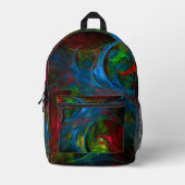 ジェネシスブルー抽象芸術アート プリントバックパック (正面)
