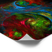 ジェネシスブルー抽象芸術アート ポスター (角)