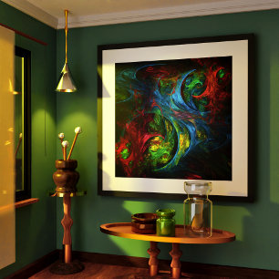 ジェネシスブルー抽象芸術アート ポスター