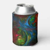 ジェネシスブルー抽象芸術アート 缶クーラー (缶正面)