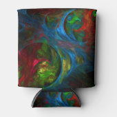 ジェネシスブルー抽象芸術アート 缶クーラー (正面)