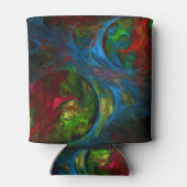 ジェネシスブルー抽象芸術アート 缶クーラー (裏面)