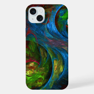 ジェネシスブルー抽象芸術アート iPhone 15 PLUSケース
