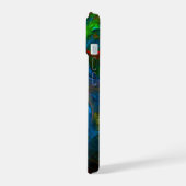 ジェネシスブルー抽象芸術アート iPhone 15ケース (左側面)