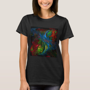 ジェネシスブルー抽象芸術アート Tシャツ