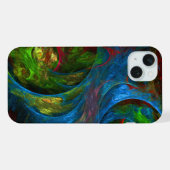 ジェネシスブルー抽象芸術 iPhoneケース (裏面横)