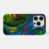 ジェネシスブルー抽象芸術 iPhoneケース (裏面横)