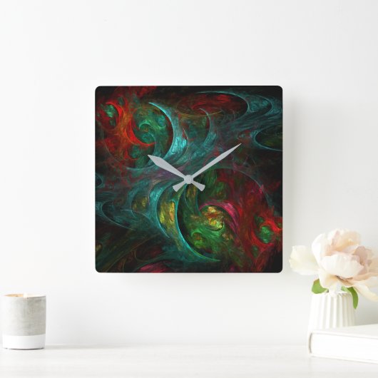 ジェネシス・ノヴァ・抽象芸術・アート・スクエア スクエア壁時計 (ホーム)