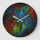 ジェネシス・ブルー・抽象芸術・アート・ラウンド ラージ壁時計 (正面)