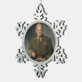 ジェネラルドワイトアイゼンハワー5つ星色彩の鮮やかポートレート スノーフレークピューターオーナメント (右)