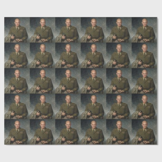 ジェネラルドワイトアイゼンハワー5つ星色彩の鮮やかポートレート ラッピングペーパー (フラット)