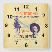 ジェネラルパンチョヴィラ🎖️メキシカンヒーロー スクエア壁時計 (正面)