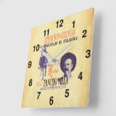 ジェネラルパンチョヴィラ🎖️メキシカンヒーロー スクエア壁時計 (傾斜)