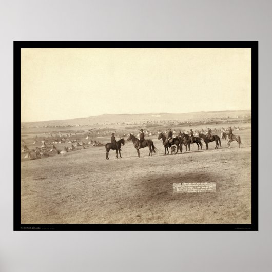 ジェネラルマイルズ&スタッフアットインディアンキャンプSD 1891 ポスター (正面)