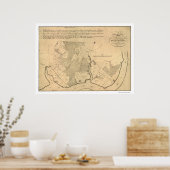 ジェネラルワシントンのファームマウントバーノンの地図1801 ポスター (キッチン)