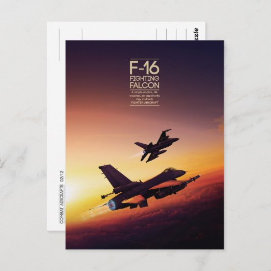 ジェネラル・ダイナミクス F-16 ファイティング・ファルコン ポストカード (正面/裏面)
