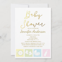 ジェネリッユニセックスク·ボーイ/ガール·ベビー·シャワー 招待状