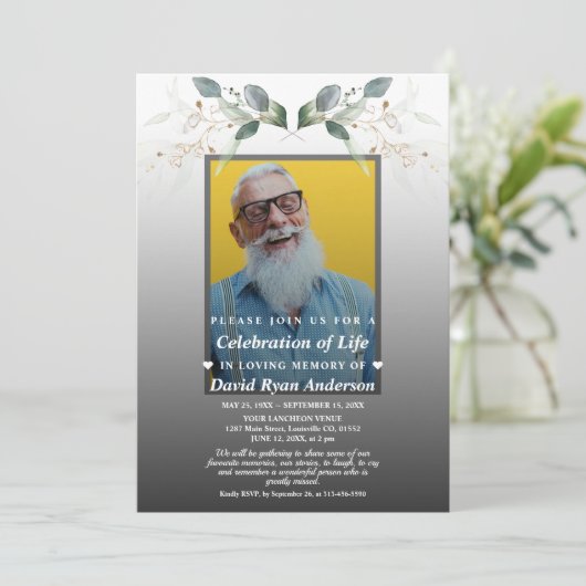 ジェネリーお祝い生涯写真葬儀記念館 招待状 (スタンド正面)